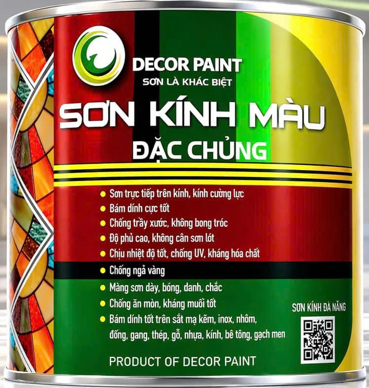 Chi tiết lon sơn kính màu đặc chủng, cắt từ ảnh bộ bao bì gốc của nhà sản xuất