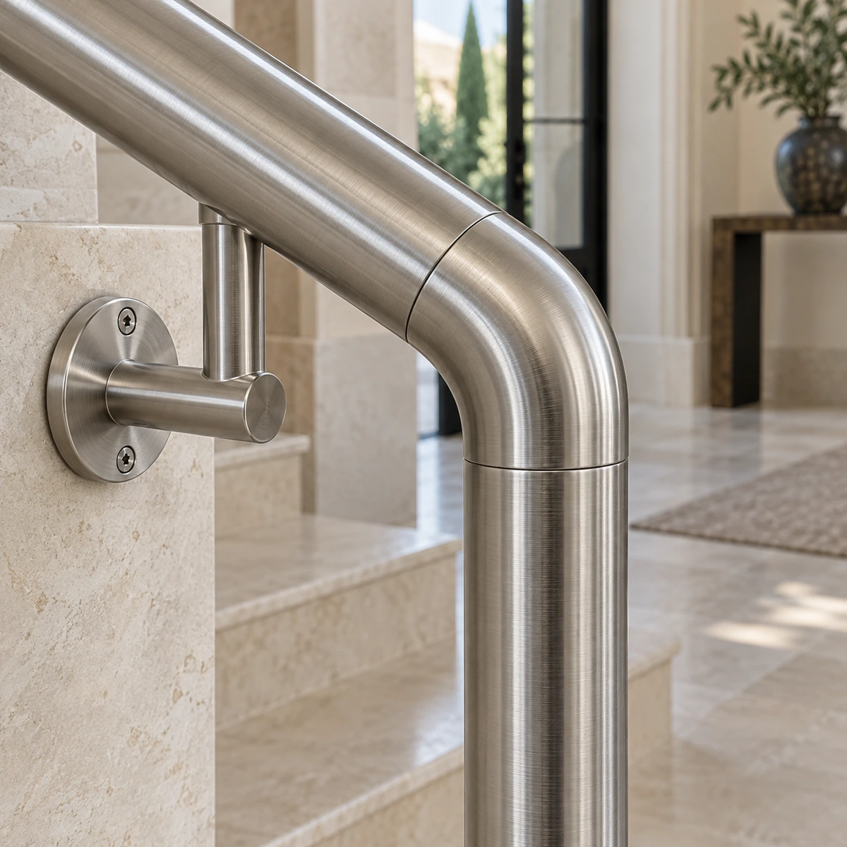 Ảnh minh họa thiết kế lớp phủ bóng trong trên khớp tay vịn inox